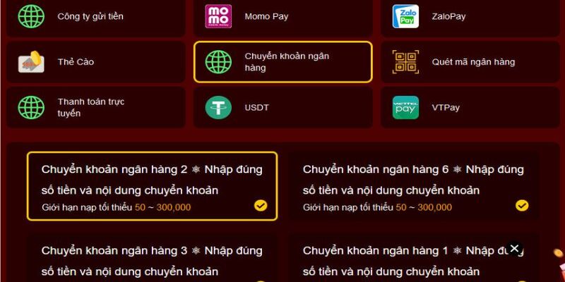 Nạp tiền HELLO88 bằng tài khoản ngân hàng chính chủ